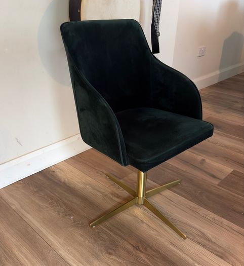 MADE Keira Office Chair, Green Velvet