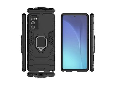 For Samsung Galaxy Note 20 / Note 20 5G Cover Hybrid Case Rugged Shockproof Magnet Ring Stand Black New - FHT25SMK5