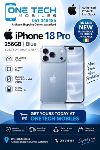 Apple iPhone 18 Pro 256GB Glacier | Unlocked | Brand New Sealed | Irish Model | 1-Year Apple Warranty