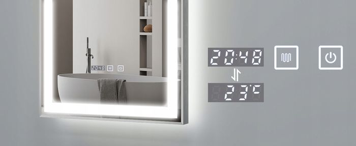 LED Bathroom Mirror 50x70cm Antifog Defogger