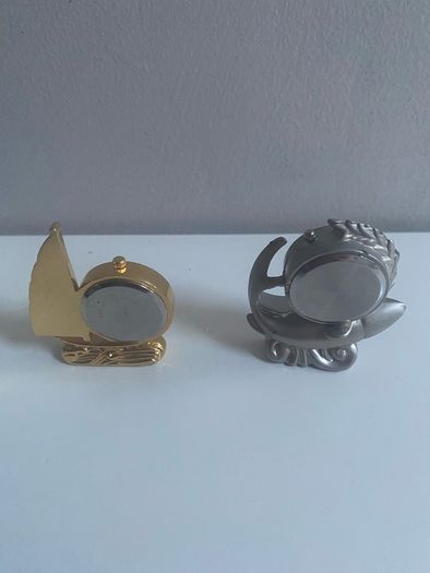 Miniature  vintage Sonica metal nautical clocks
