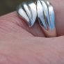Heavy Double Leaf Sterling Silver Ring Image 2