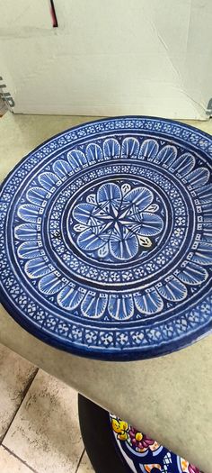 Morocco Decorated Bowl Hand Painted in Fes Terracotta 28 cm. diamter 6 cm, high