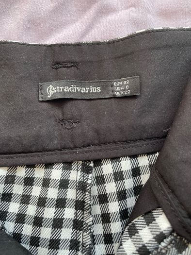 Stradivarius black and white gingham trousers