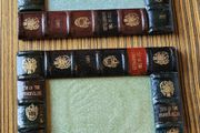 Vintage pair of leather book style photo frames