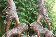 Vintage Collectible Metal Sculptures French Art Deco Sculptures 22"