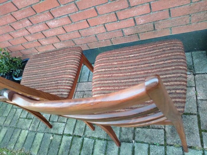 Lovely Pair Of Mid Century Vintage Gplan Chairs Film Prop
