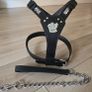 dog leather harness with free chain lead Image 2