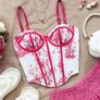 Vintage Pink Floral Corset Top  Trendy Women Fashion Ireland Image 2