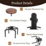 Vintage Industrial Bar Stools (Set of 2)  Solid Wood Seat with Black Pipe Frame Image 4