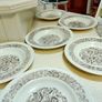 Set of six vintage French plates/soup plates and matching platter Image 5