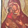 Hand Painted Madonna and child Icon Image 2