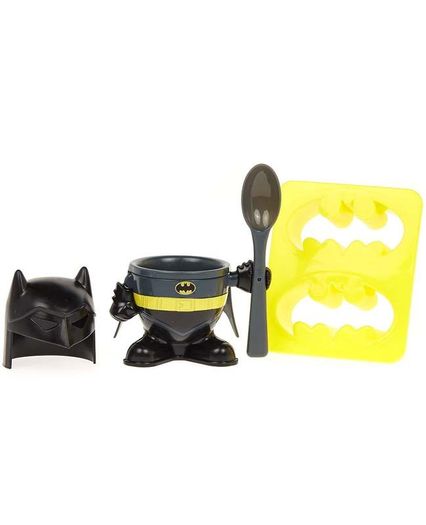 Batman Egg Cup and Toast Cutter Superhero Novelty Dark Knight Fun Breakfast Gift
