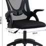 NEW SALE | Office Desk Chair, Ergonomic Mesh Chair With 90 Degree Flip-up Armrest Swivel Computer Chair With Lumbar Support, Adjustable Height, Back Support Image 3