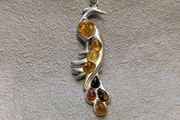 Silver and amber necklace