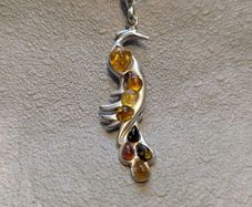 Silver and amber necklace