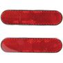 Eclipse/Oblong Motorcycle Safety Reflectors - Red Image 2