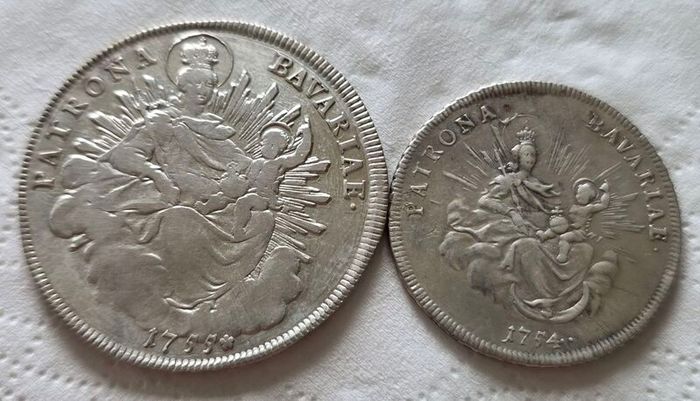 Thaler 1755 & 1/2 Thaler 1754 Bavaria