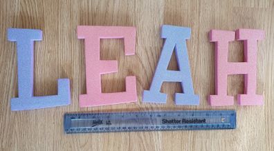 Large Pink & Purple Glitter Letters - Read Carefully