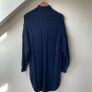 REISS Laura Navy Blue Cable Knit Wool Blend Sweater Dress Tunic Mock Neck Size M Image 7