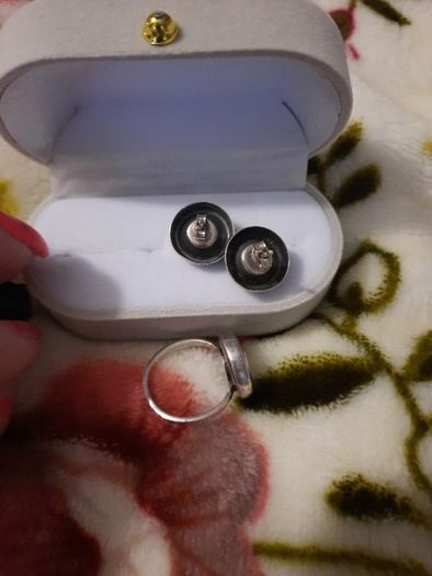 sterling silver matching ring and earrings