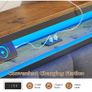 Double Bed Frame 135x190 cm with Floating Visual Effect, 4ft6 Metal Bed Frame with Adjustable LED Lighting and Charging Station, Double Bed with Headboard, Dark Grey (Mattress Not Included) Image 6