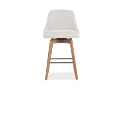 Cream Boucle Fabric Barstool