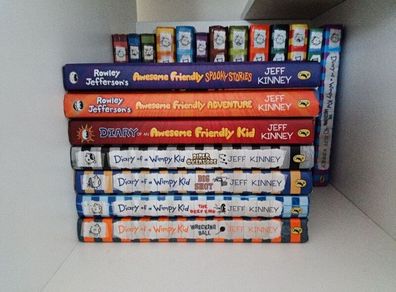 18 Books - Diary of a Wimpy Kid Collection (#1-17) by Jeff Kinney + Diary of an Awesome Friendly Kid Series (#1-3)