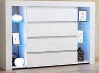 main image for ad LED Sideboard With 4 Drawers Modern Sideboard With LED lights LED Cabinet Living Room High Gloss Sideboard