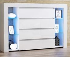 LED Sideboard With 4 Drawers Modern Sideboard With LED lights LED Cabinet Living Room High Gloss Sideboard