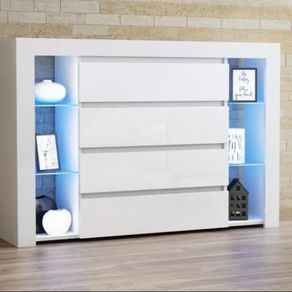 LED Sideboard With 4 Drawers Modern Sideboard With LED lights LED Cabinet Living Room High Gloss Sideboard