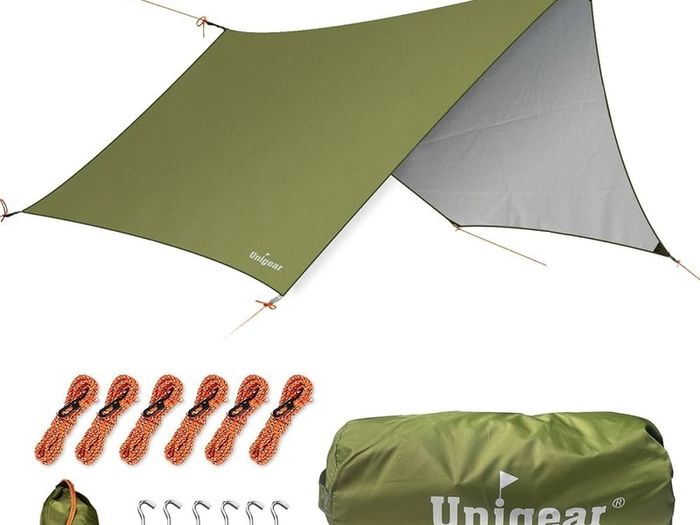 FREE EXPRESS SHIPPING Rain Fly Tent Tarp Hammock Hexagonal,Lightweight Waterproof Camping Shelter, Portable Windproof Snowproof Tarpaulin for Snow Sunshade for Camping Outdoor Travel