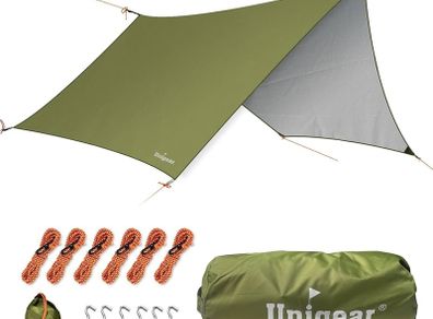 FREE EXPRESS SHIPPING Rain Fly Tent Tarp Hammock Hexagonal,Lightweight Waterproof Camping Shelter, Portable Windproof Snowproof Tarpaulin for Snow Sunshade for Camping Outdoor Travel