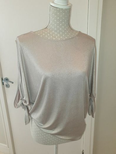 Next silver colour cold shoulder top uk8 bnwot