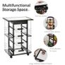 4-Tier Kitchen Trolley Cart on Rolling Wheels with 4 Removable Baskets, 4 Side Rack Organizer,Ceramics Tile Top Image 6