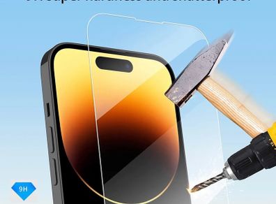 For iPhone 14 Pro Tempered Glass Screen Protector Saver Cover Case Friendly New