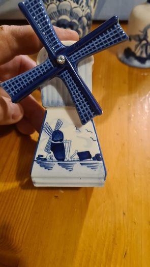 Dutch Delft Hand Painted Blue And White Ornament. 7 in total.All Marked.