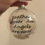 Memorial feathers Christmas glass bauble Image 2