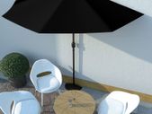 Balcony Parasol with Aluminium Pole Black 300x150x253 cm Half