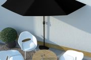 Balcony Parasol with Aluminium Pole Black 300x150x253 cm Half