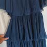 NEW QUIZ Navy Chiffon Bardot Pleated Tiered Midi Dress  Size 10 Image 3