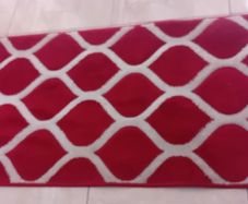 red and cream rug