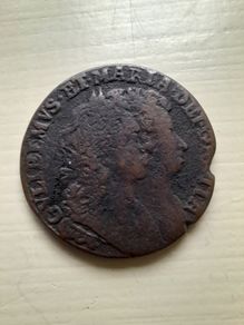 1693 William  and Mary Plain Edge Half Penny