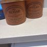RESERVED- Vintage Henry Watson The Original Suffolk Canister Sugar and Tea Terracotta Storage Jars with wooden pull off lid Image 2