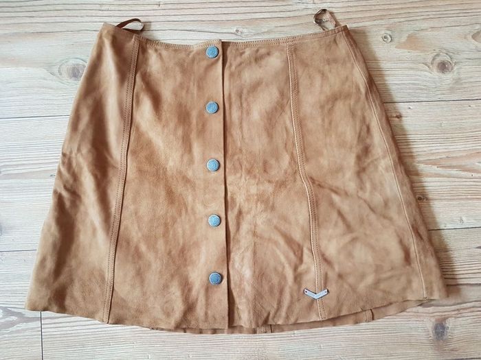skirt leather brown superdry Medium Size M Brand new