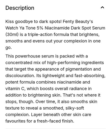Fenty Skin "Watch Ya Tone" Niacinamide Dark Spot Serum