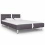 Bed Frame with LED Grey Faux Leather 135x190 cm Image 2