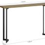 Narrow Console Table  Console Side Table End Table Entryway Table Frame and 4 Iron Legs Image 3