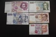 Italy: 5 Notes: 50000l+10000l+5000l+2000l+1000l (1984-1992) Nice Condition!