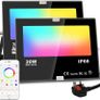 LED Floodlight 300W Equivalent 3000LM, Smart RGB Flood Lights Outdoor with APP Control, Colour Changing + Warm White, Timing - Scene - Garden Lighting, IP66, UK Plug (FREE POSTAGE) Image 2